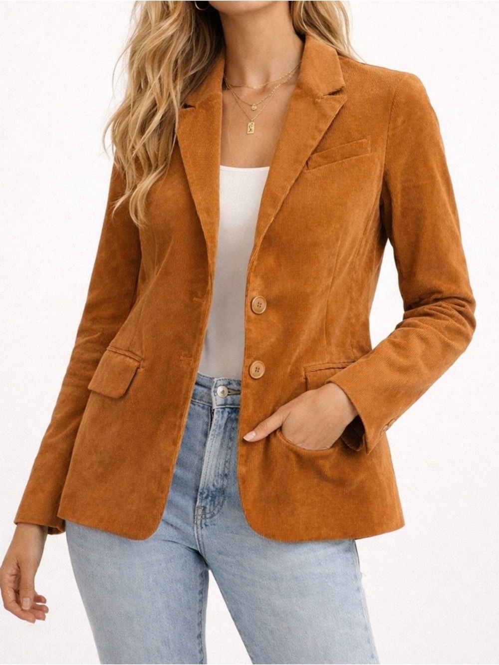 Steve Madden Camel Corduroy Blazer Jacket